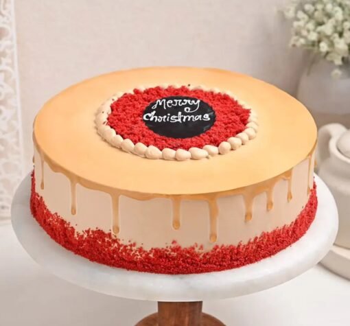 Christmas Red Velvet Cake – A festive holiday cake with cream cheese frosting, perfect for Christmas celebrations.