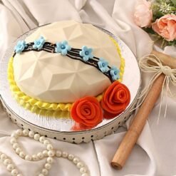 Floral Pinata Cake with Gems – A Beautifully Decorated Cake with Sweet Surprises.