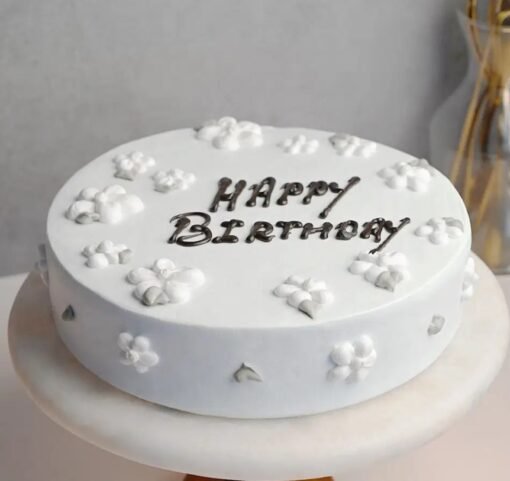 Creamy flower chocolate cake with elegant floral decoration and rich chocolate frosting