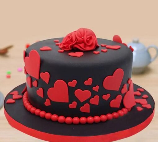 Love Party Fondant Cake with fondant details, perfect for adding elegance to romantic celebrations
