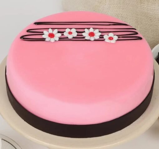 Pink Strawberry Cake with Floral Design – A Gorgeous and Tasty Dessert for Occasions