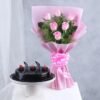 Elegant Blushing Love Celebration bouquet with soft pink and red roses, symbolizing romance, love, and joy for special occasions.