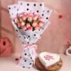 Velvet Roses & Sweet Indulgence gift set featuring fresh roses and gourmet sweets, ideal for anniversaries, Valentine's Day, and special occasions.