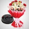 Decadent chocolate truffle cake with a scarlet-hued finish, ideal for birthdays, anniversaries, and special occasions.