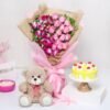 Elegant Roses & Orchids with a delectable pineapple cake, perfect for celebrations, gifting, and making special moments unforgettable.
